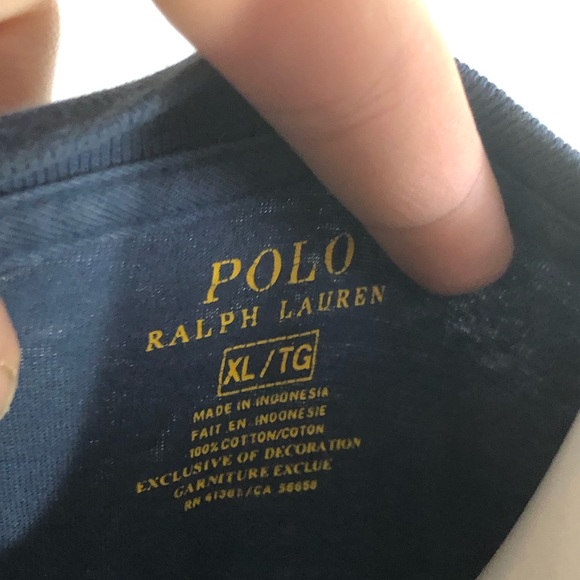 Navy Ralph Lauren V neck T-shirt - Picture 2 of 2